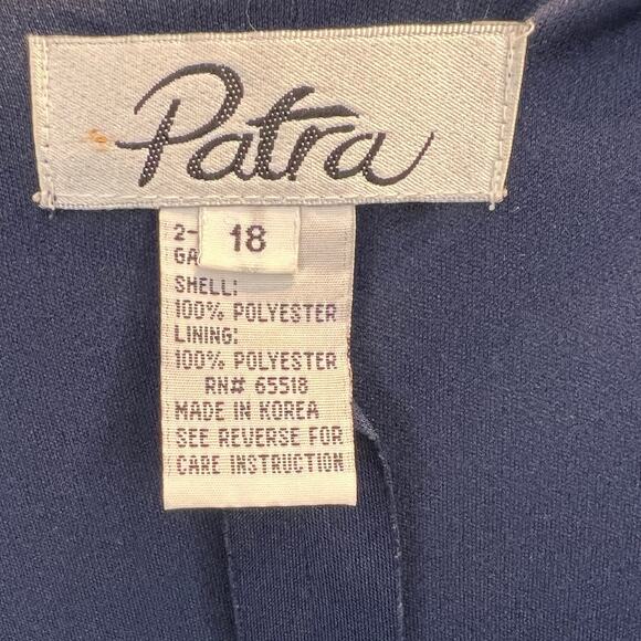 Patra Layered Dress Womens Plus Size 18 Navy Sleveless Lined Chiffon Sheer - Picture 6 of 6